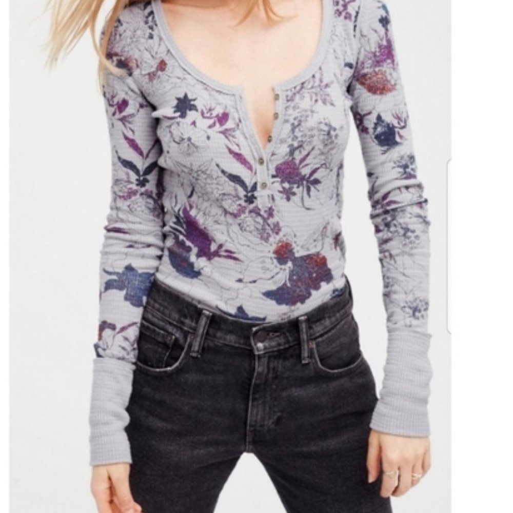 Free People *We The Free* Thermal Floral Top